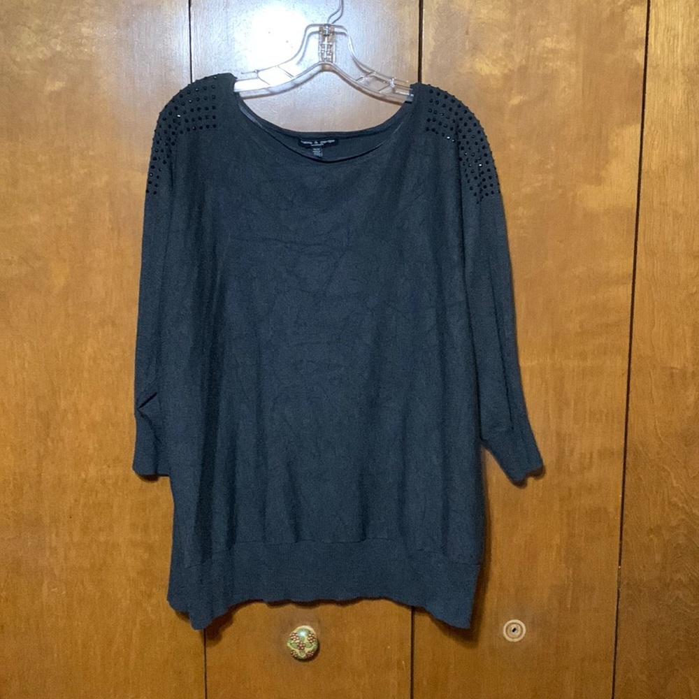 CABLE & GAUGE - WOMAN - DARK GRAY, QUATER LENGTH SLEEVES SHIRT